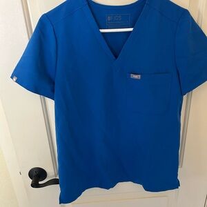 Figs Women's scrub Vivid Blue Short Sleeve Top